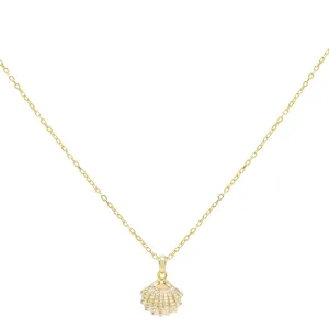 Pavé Shell Pendant Necklace
