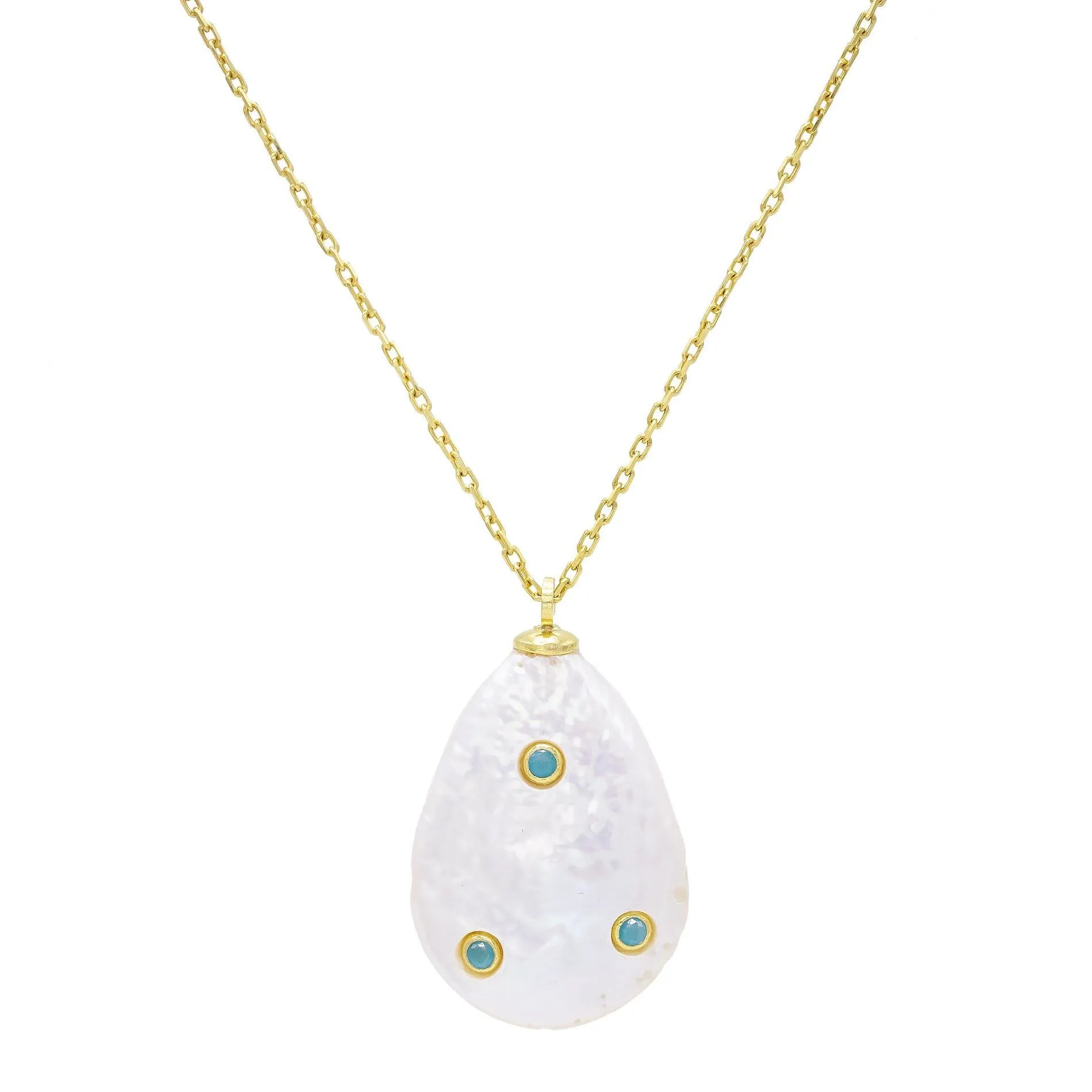 Pearl Bezel Stone Necklace