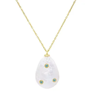 Pearl Bezel Stone Necklace