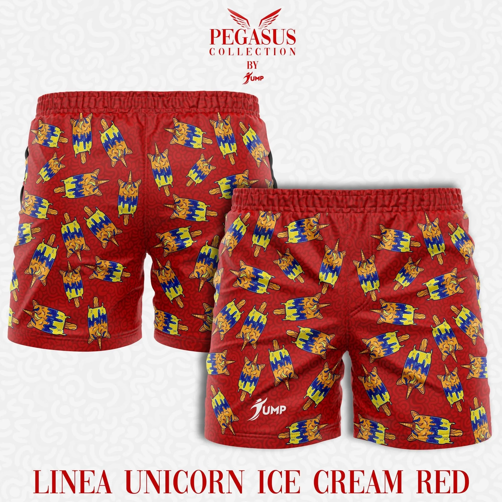 Pegasus Collection - Costume Bermuda Unicorn Ice Cream RED edition