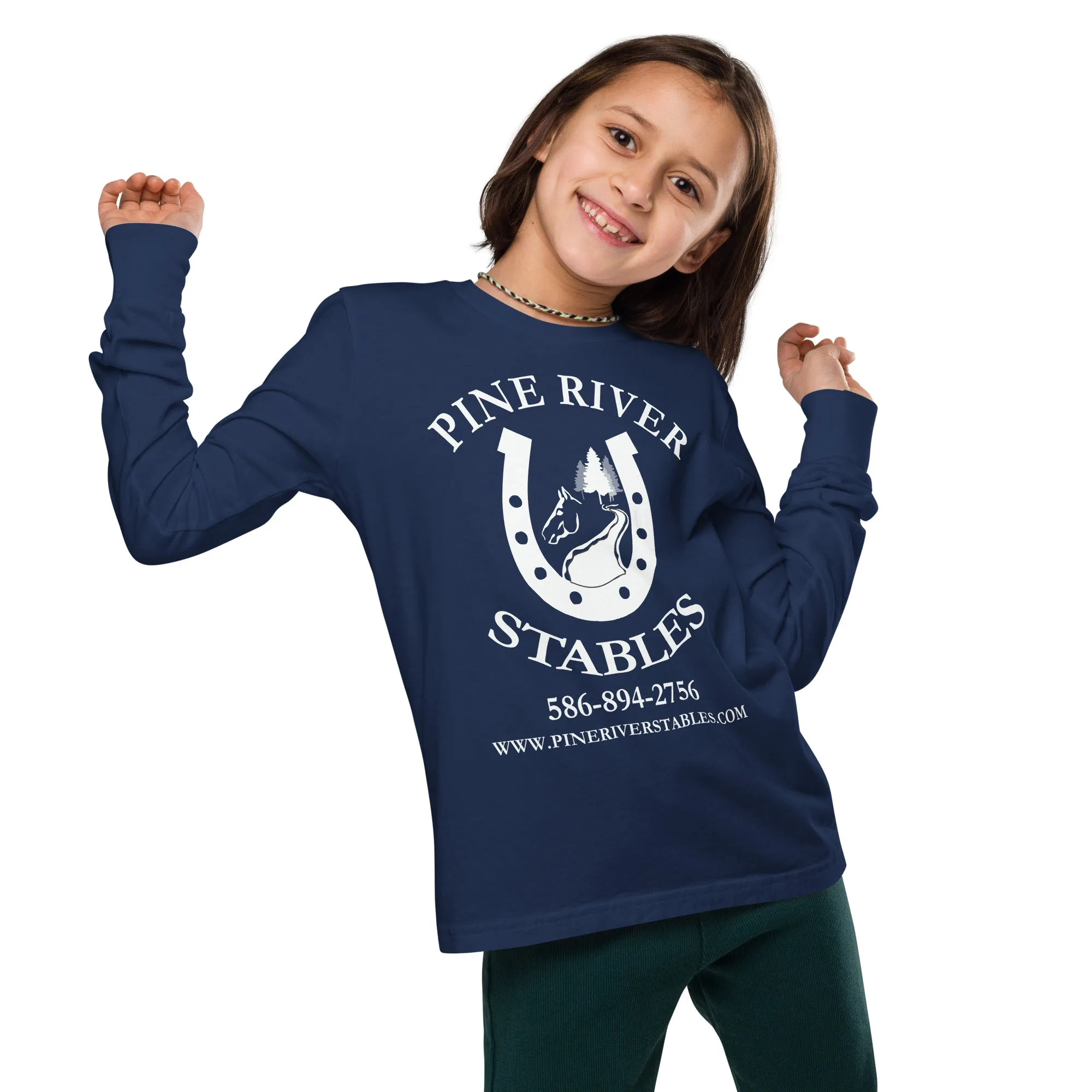 Pine River Logo Youth long sleeve tee