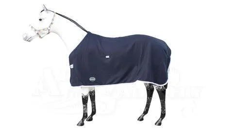 Polar Fleece Rug Navy Blue with White & Green Trim