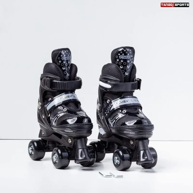 Power Superb Adjustable Roller Skate Shoes 2-Rows 4-Wheels - 2 Colors