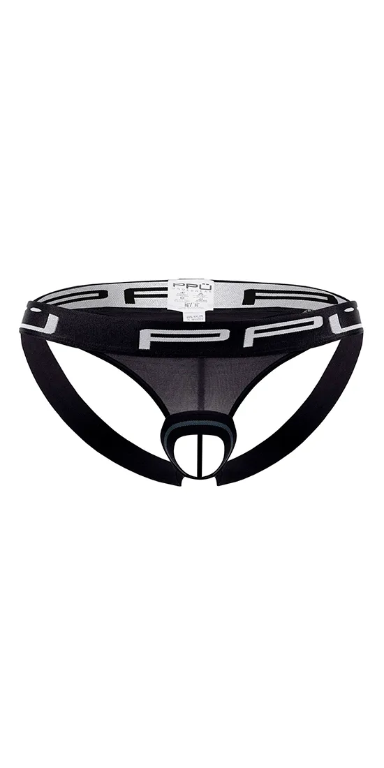 Ppu 2310 Ball Lifter And Thong Jockstrap Black