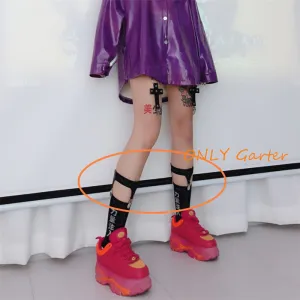 PUNK BLACK SOCK BUCKLE （NON-SLIP GARTER）K052508