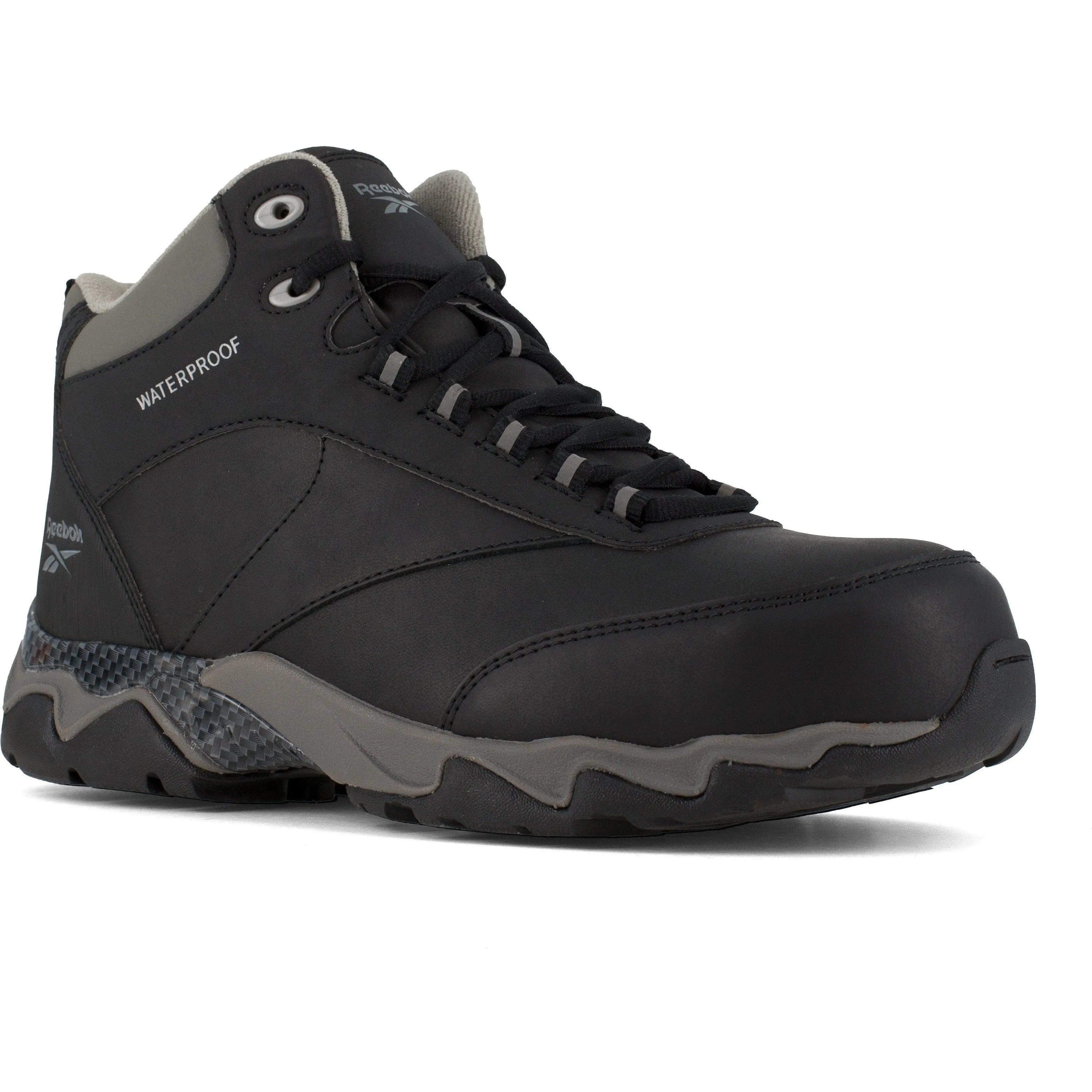 Reebok Men's Beamer Comp Toe Waterproof Athletic Work Boot- Black- RB1068
