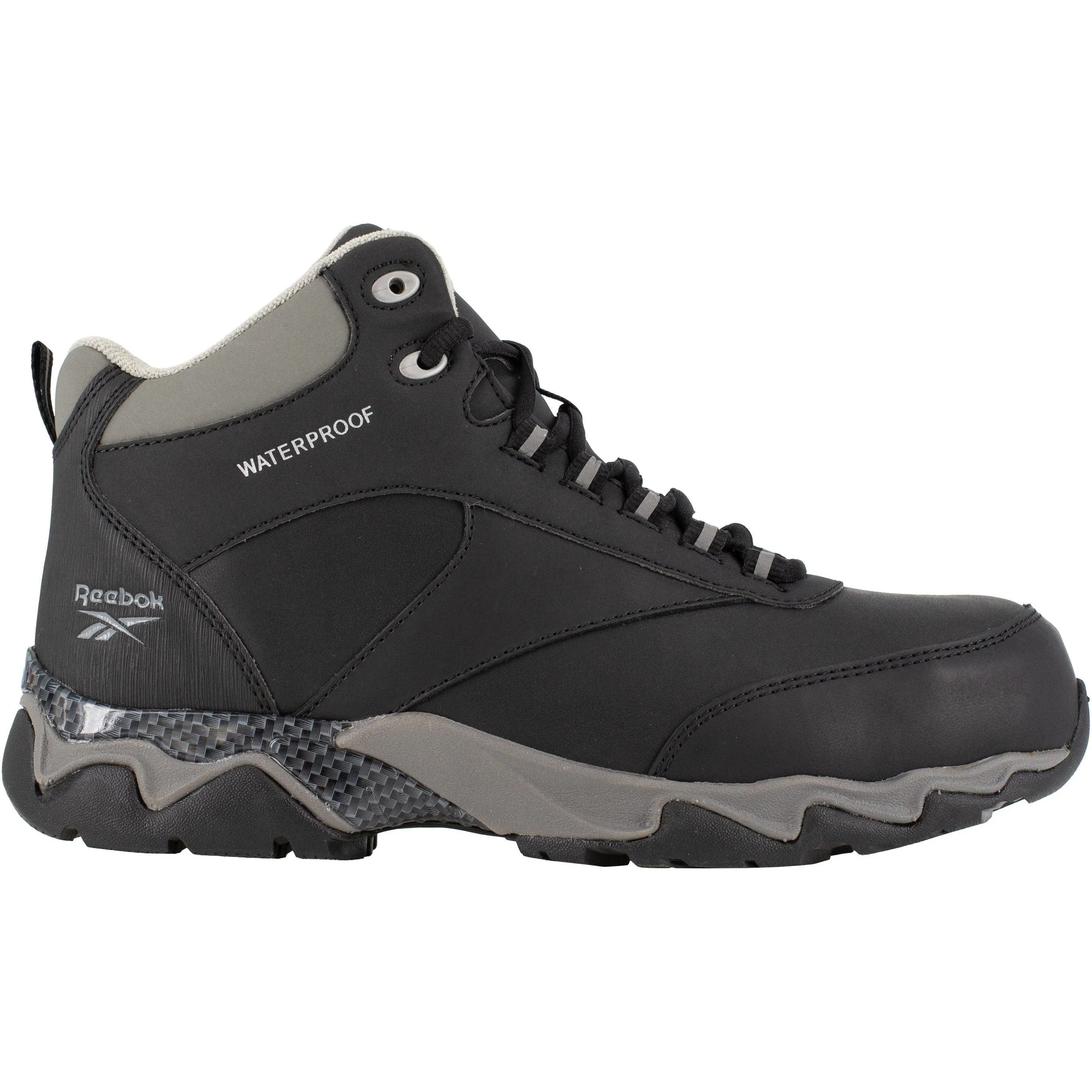 Reebok Men's Beamer Comp Toe Waterproof Athletic Work Boot- Black- RB1068