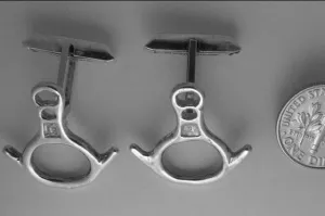 Rescue Figure 8  Descender Cuff links -Sterling -Rock Climbing Jewelry