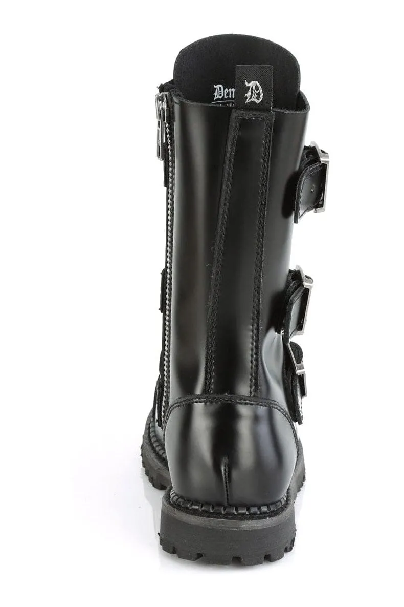RIOT-12BK Black Leather Ankle Boot