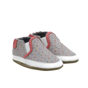 Robeez Soft Soles - Polka Dot Polly Grey Canvas