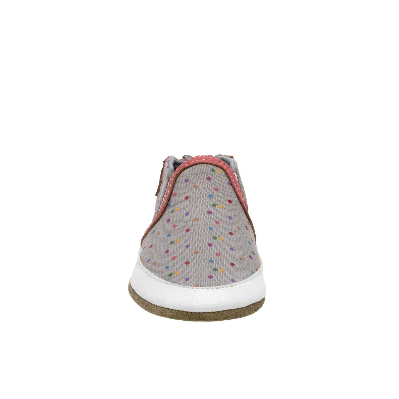 Robeez Soft Soles - Polka Dot Polly Grey Canvas