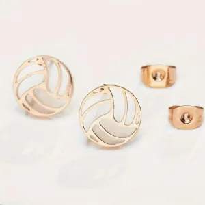 Rose Gold Volleyball Earrings