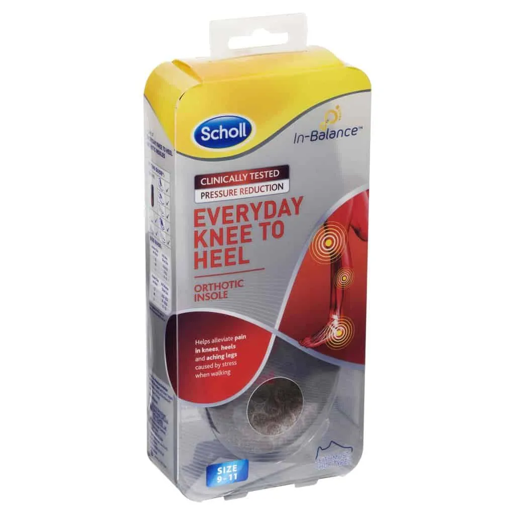 Scholl In-Bal Insole Knee to Heel M for Comfort and Support - Medium Size
