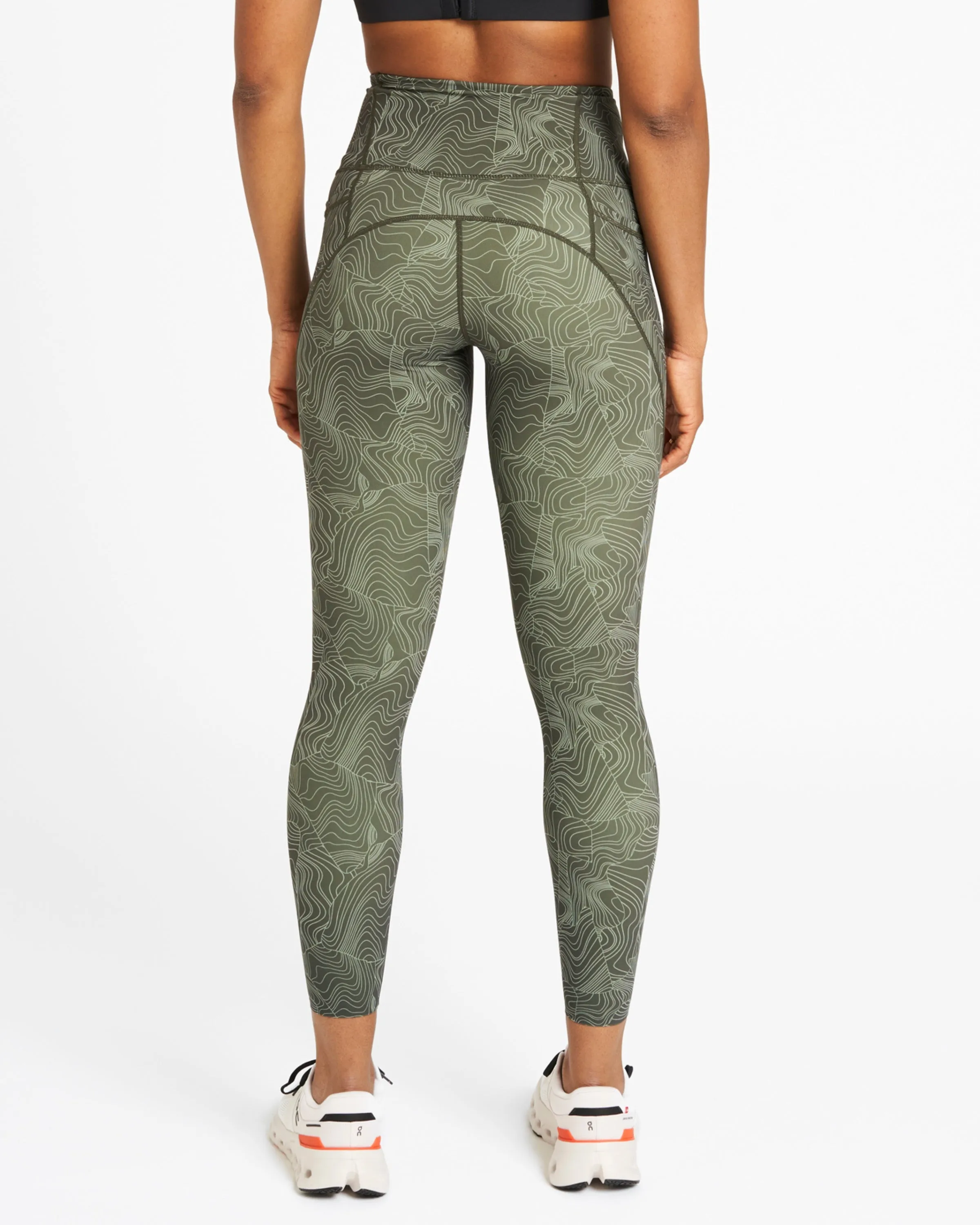 Sculpt High-Waisted Leggings Wave Print Climbing Ivy