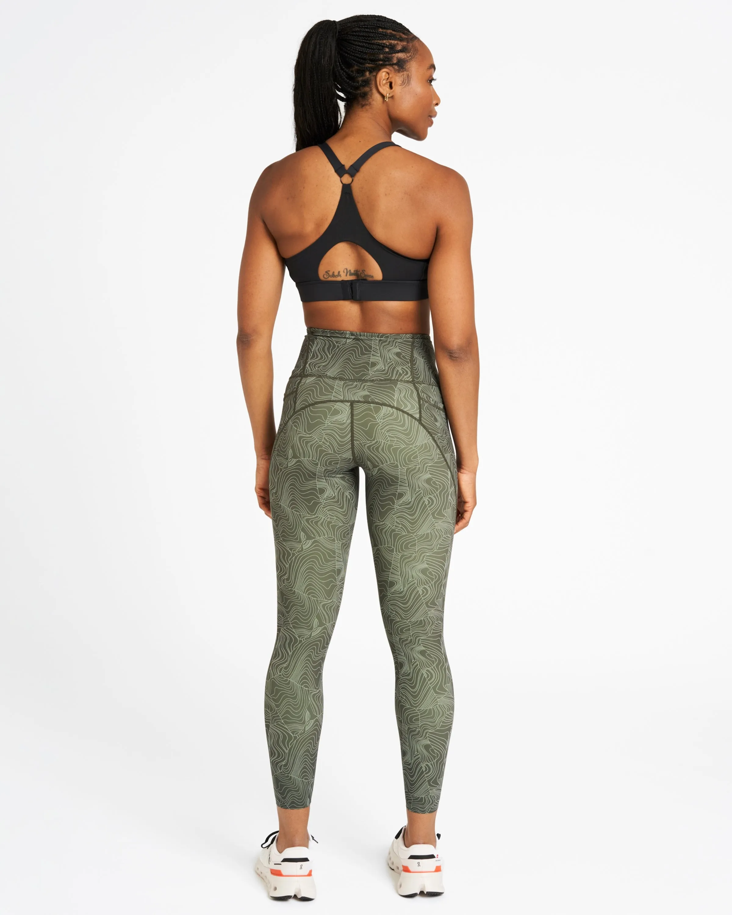 Sculpt High-Waisted Leggings Wave Print Climbing Ivy