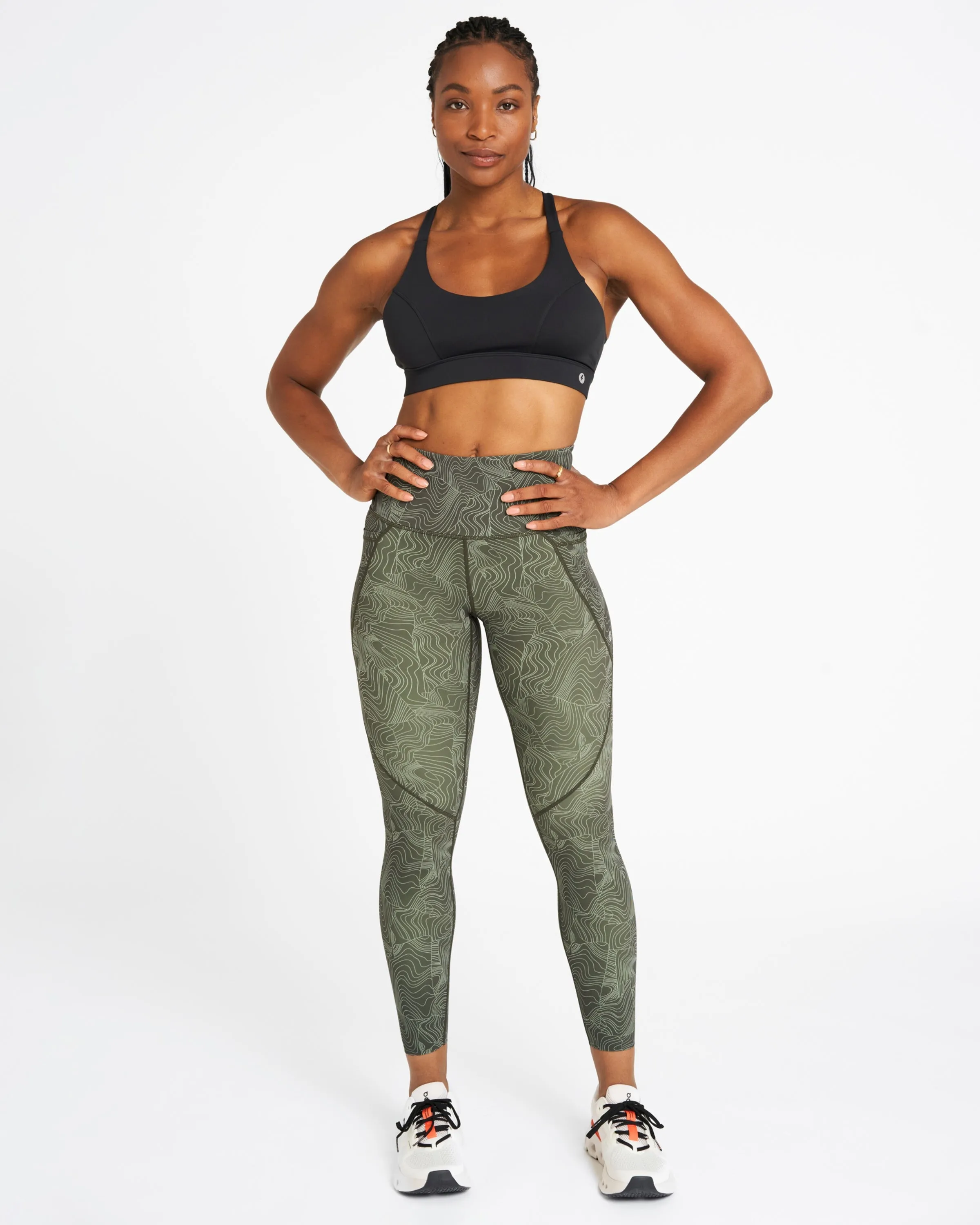 Sculpt High-Waisted Leggings Wave Print Climbing Ivy
