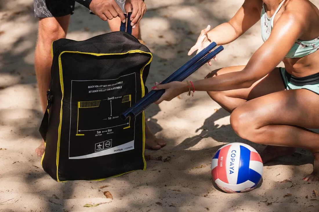 Set (Filet et poteaux) de beach volley BV500 ajustable Jaune