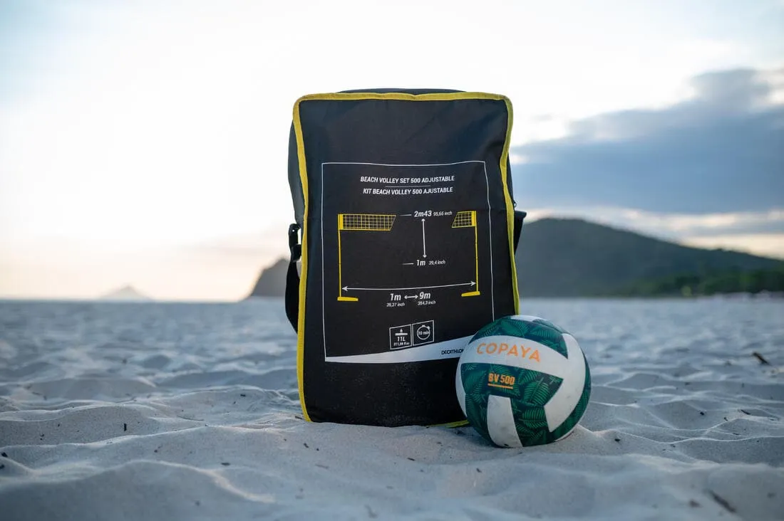 Set (Filet et poteaux) de beach volley BV500 ajustable Jaune