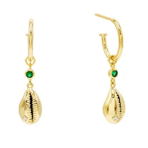 Shell Bezel Hoop Earring