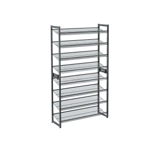 SONGMICS 8-Tier Shoe Rack Storage 32 pairs with Adjustable Shelves Gray