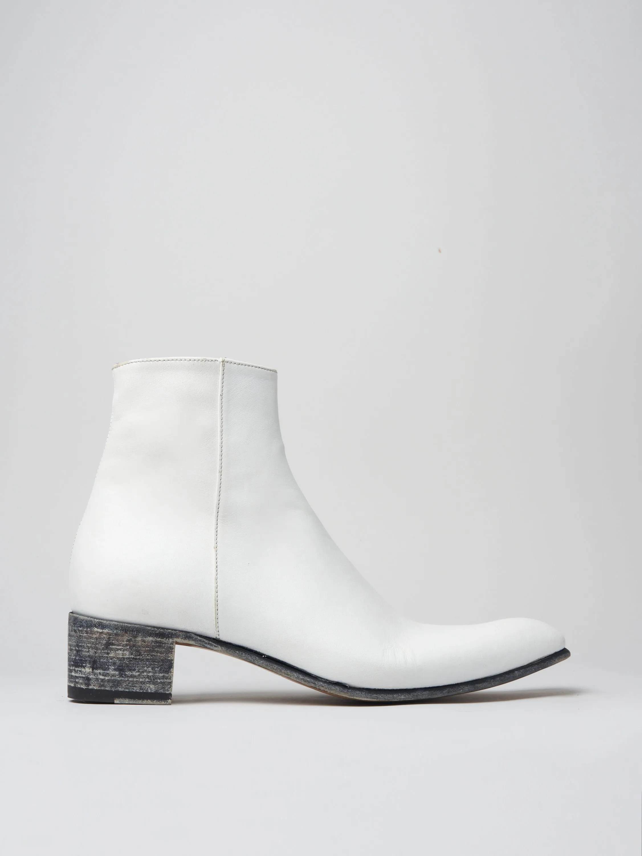 SONNY 40MM ANKLE BOOT IN DISTRESSED WHITE VACCHETTA - Woman