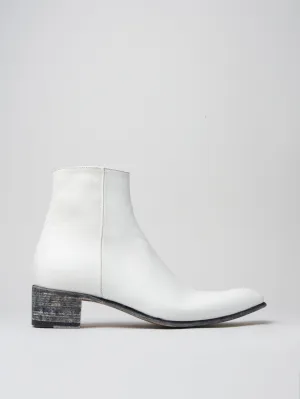 SONNY 40MM ANKLE BOOT IN DISTRESSED WHITE VACCHETTA - Woman