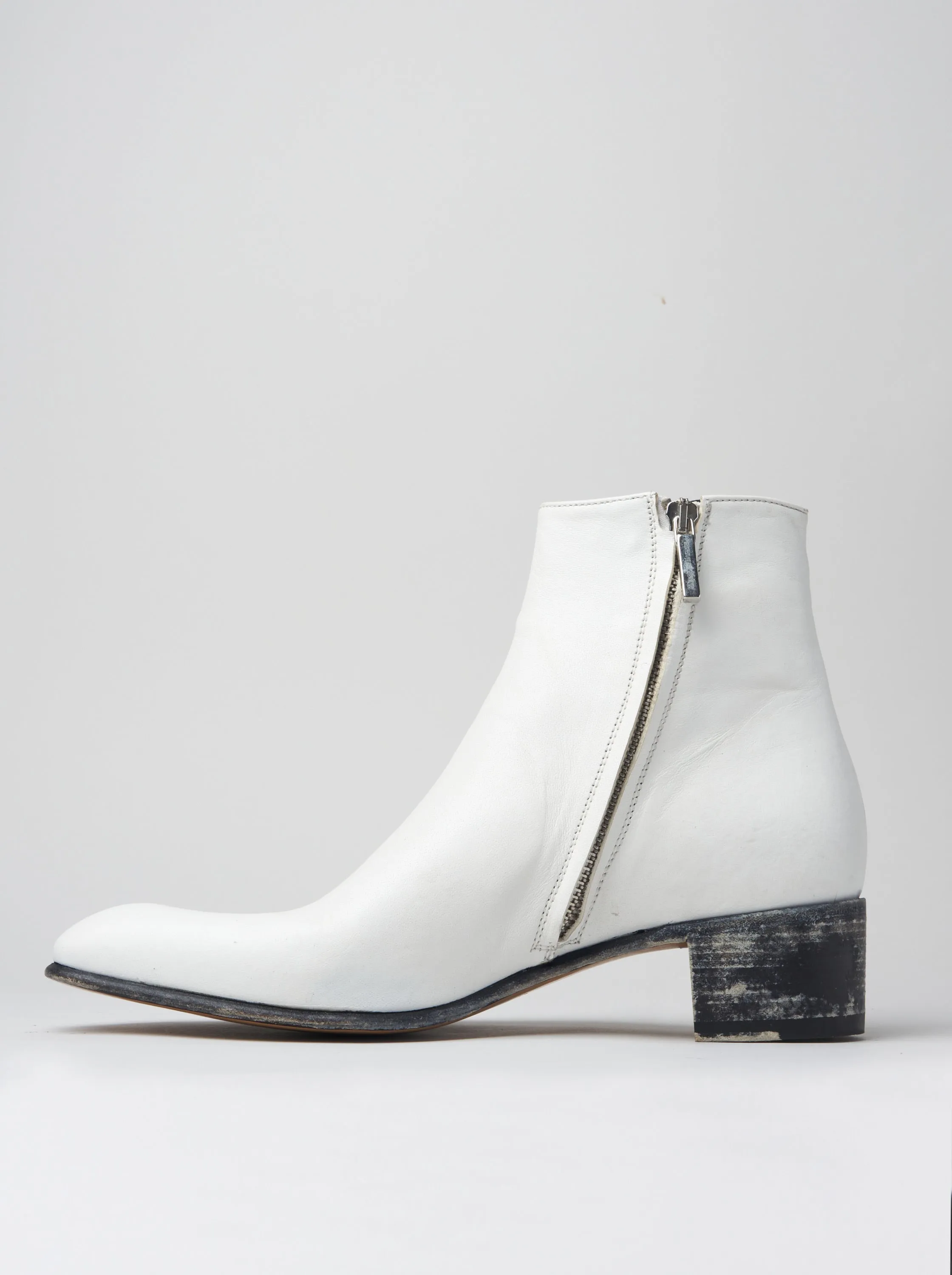 SONNY 40MM ANKLE BOOT IN DISTRESSED WHITE VACCHETTA - Woman