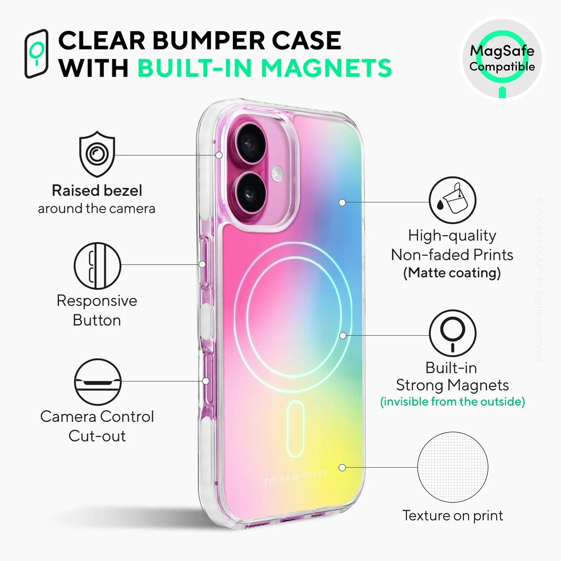 Sweet Dream Holo - iPhone 16 Clear Bumper MagSafe Case