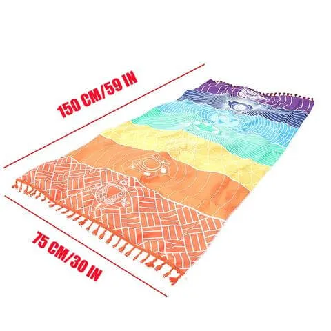 Thin 7 Chakra Rainbow Yoga Beach Towel Mat