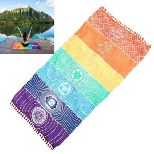 Thin 7 Chakra Rainbow Yoga Beach Towel Mat