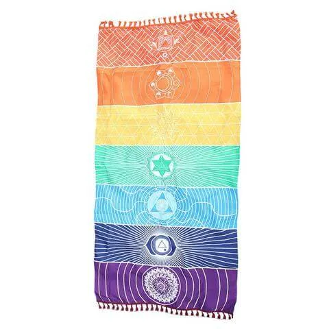 Thin 7 Chakra Rainbow Yoga Beach Towel Mat