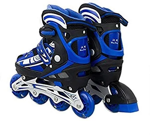 Toy Arena Adjustable Size Inline Skates with LED Flash Light On Wheels for Kids (Age 10 to16 Years) (Color May Vary)