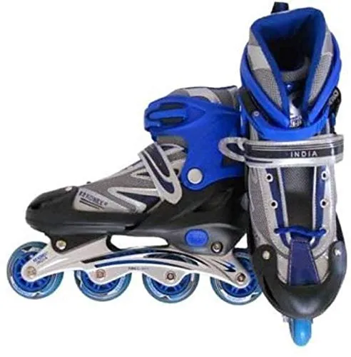 Toy Arena Adjustable Size Inline Skates with LED Flash Light On Wheels for Kids (Age 10 to16 Years) (Color May Vary)