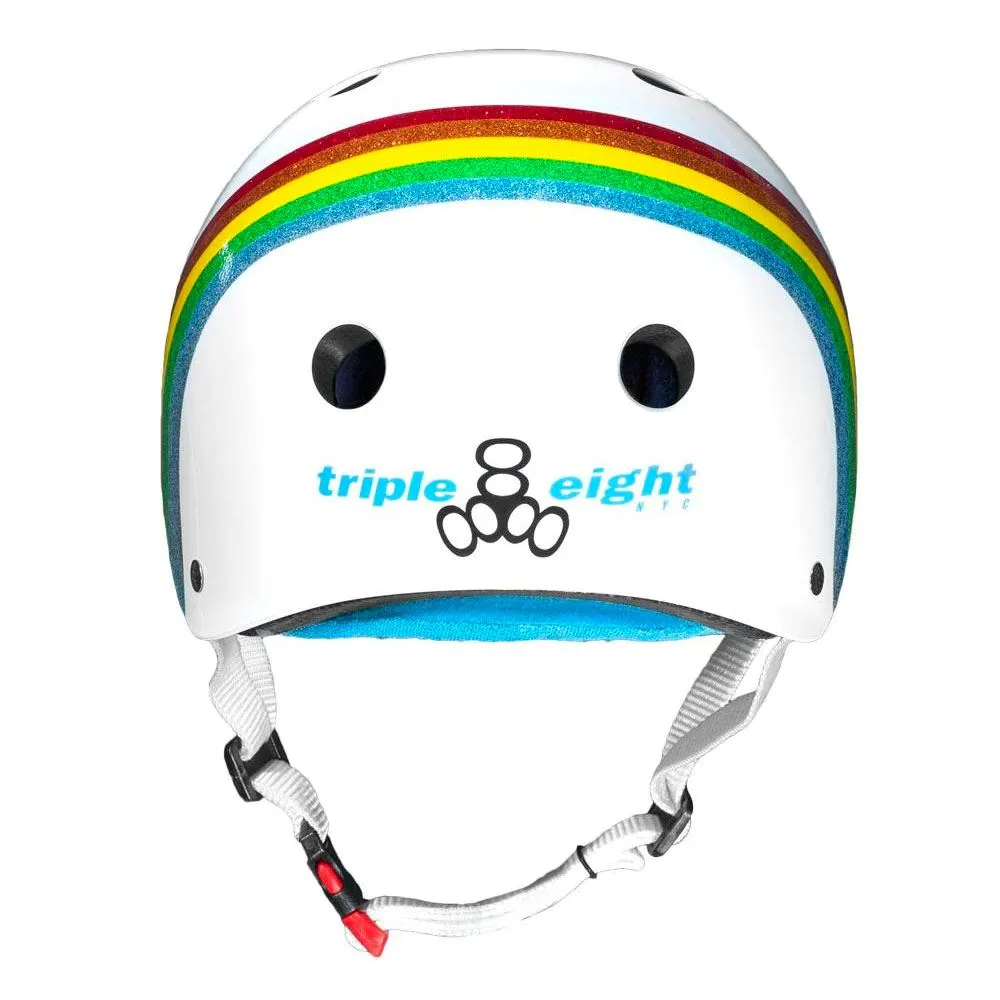 Triple Eight Sweatsaver Certified Helmet Rainbow Sparkle White