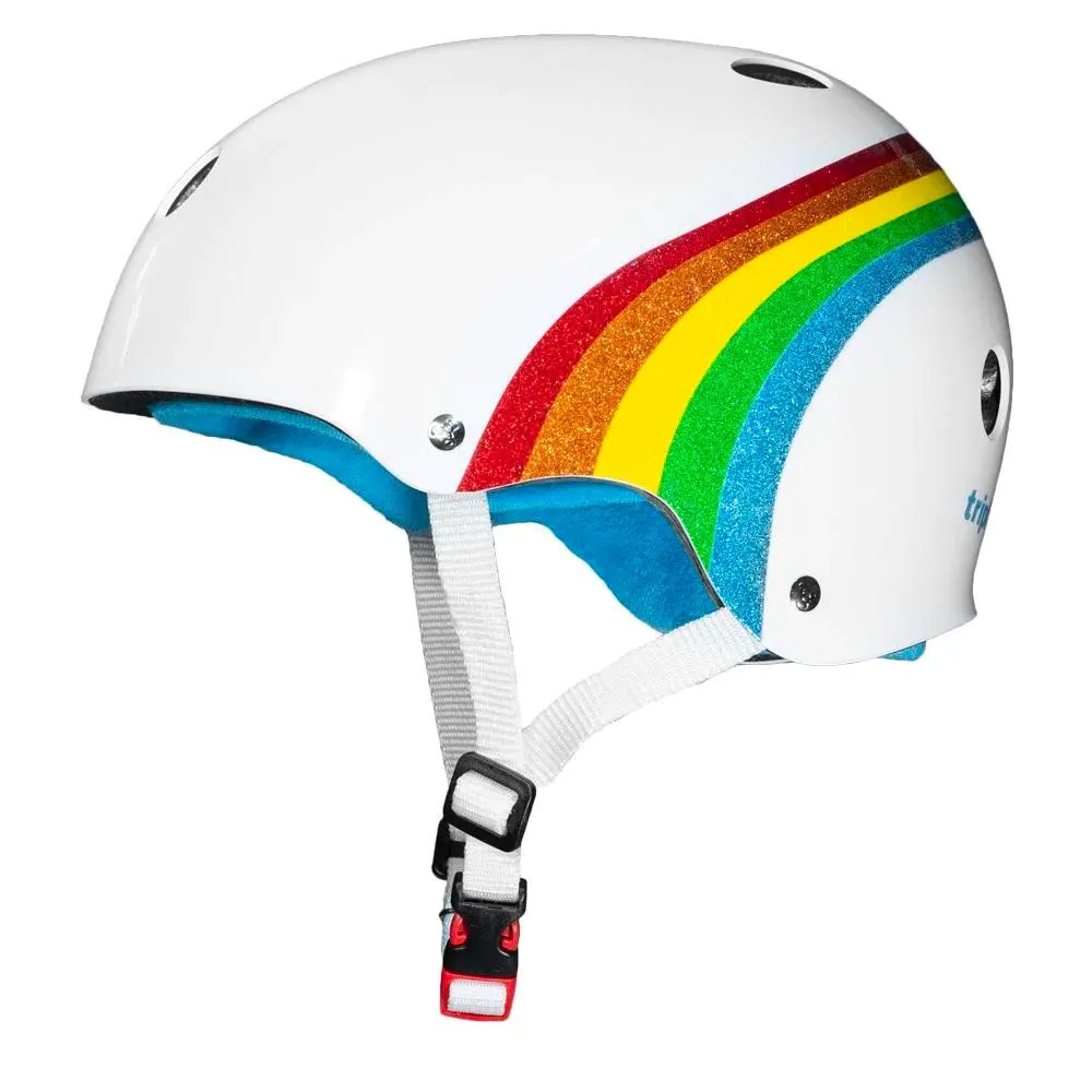 Triple Eight Sweatsaver Certified Helmet Rainbow Sparkle White