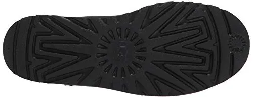 UGG womens Classic Zip Mini Ankle Boot, Black Leather, 8 US