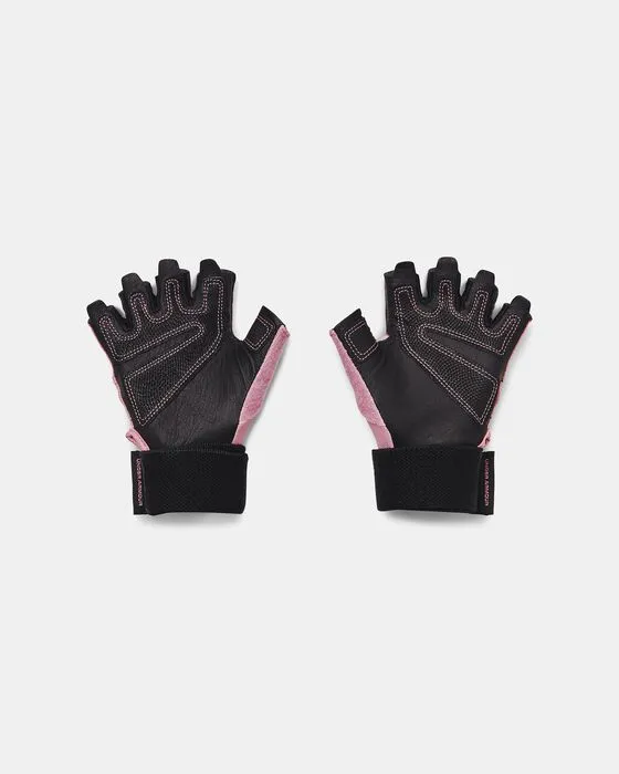 Under Armour Women's UA Weightlifting Gloves - Pink Elixir/Black/Black - 697