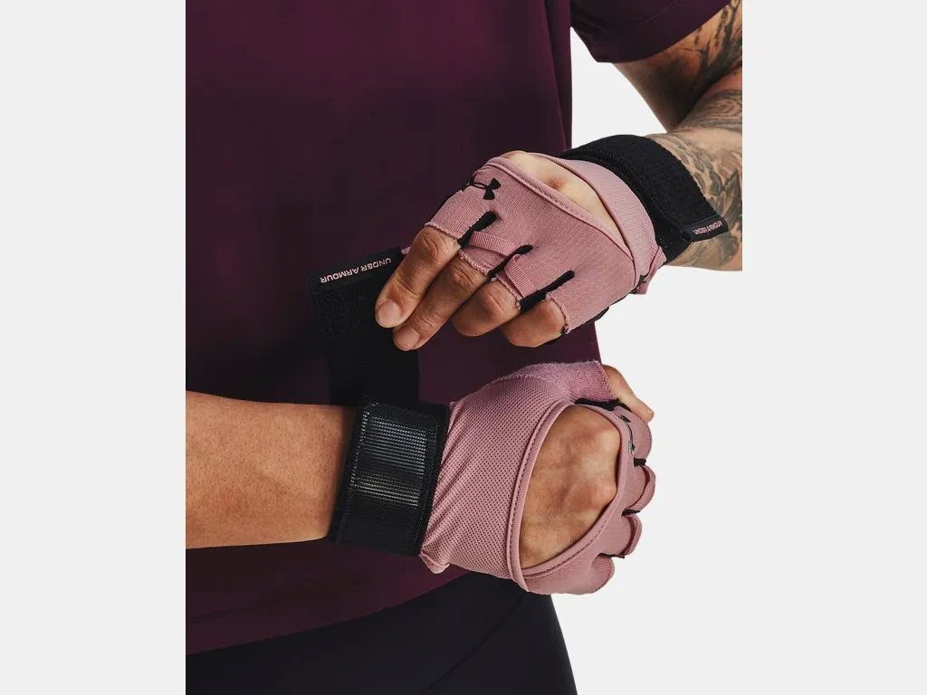 Under Armour Women's UA Weightlifting Gloves - Pink Elixir/Black/Black - 697