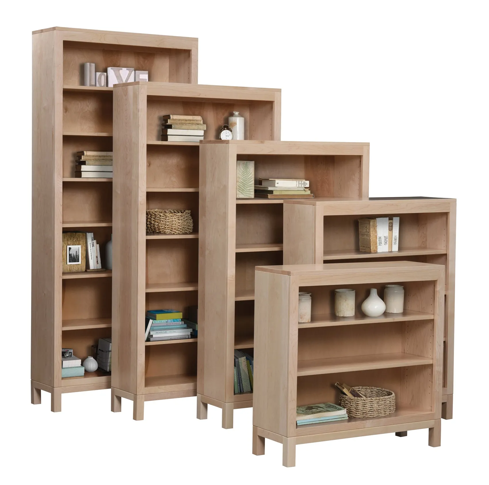 Vienna - Amish Mid Century Modern Bookcase - 36" Width
