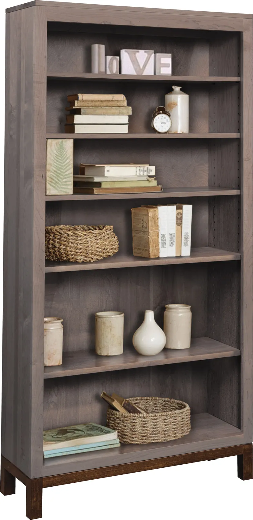 Vienna - Amish Mid Century Modern Bookcase - 36" Width