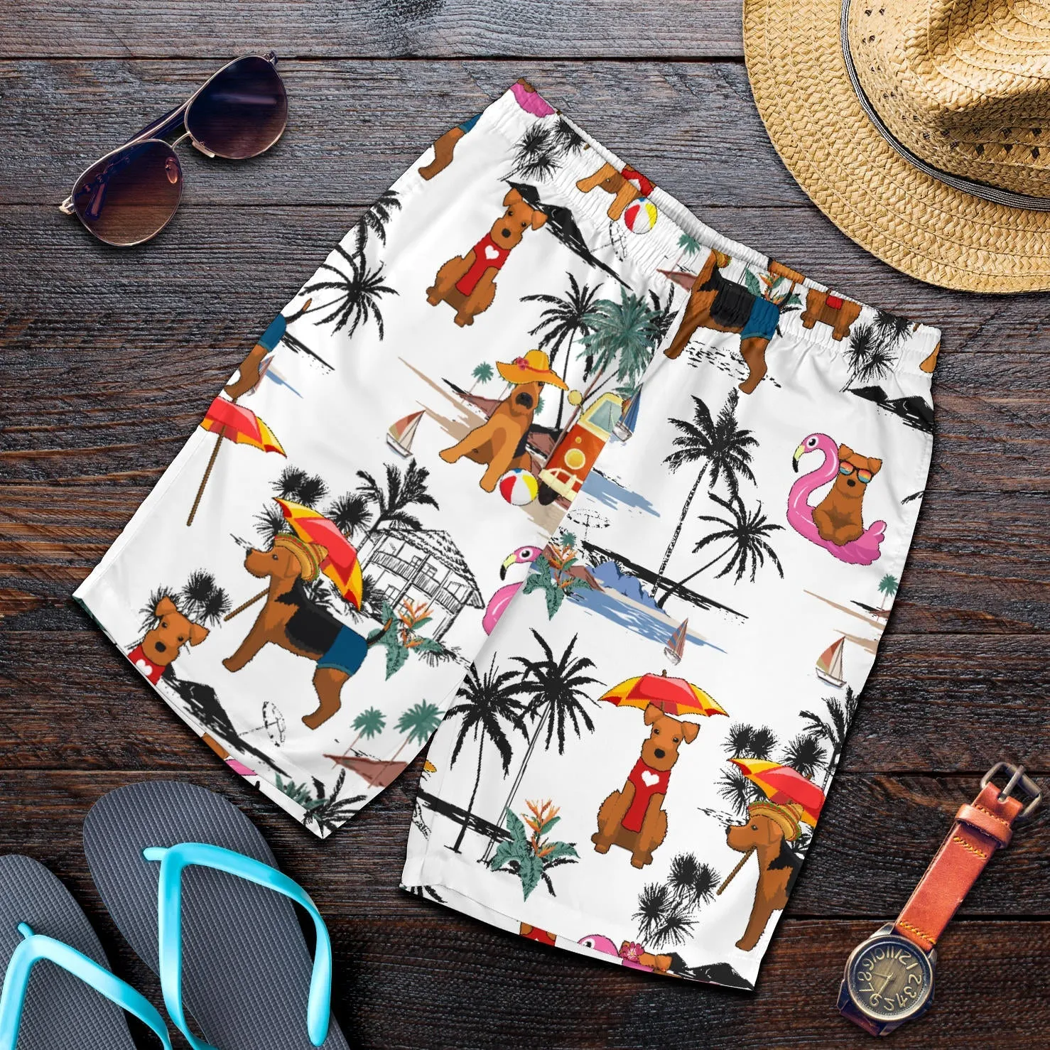 Welsh Terrier-Summer Beach Mens Shorts