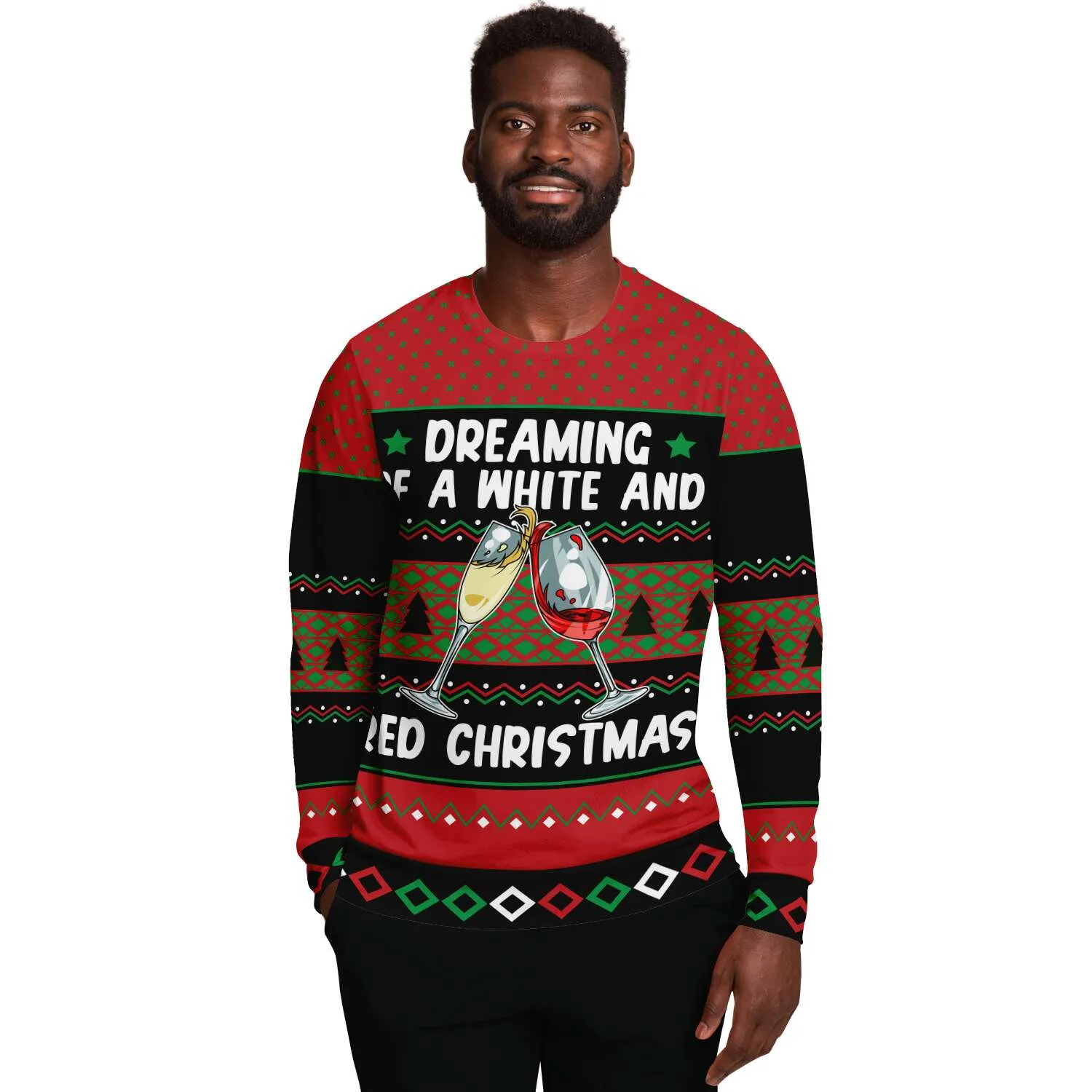 White and Red Christmas - Athletic Sweatshirt