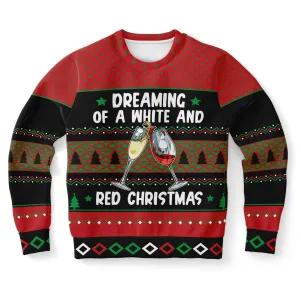 White and Red Christmas - Athletic Sweatshirt