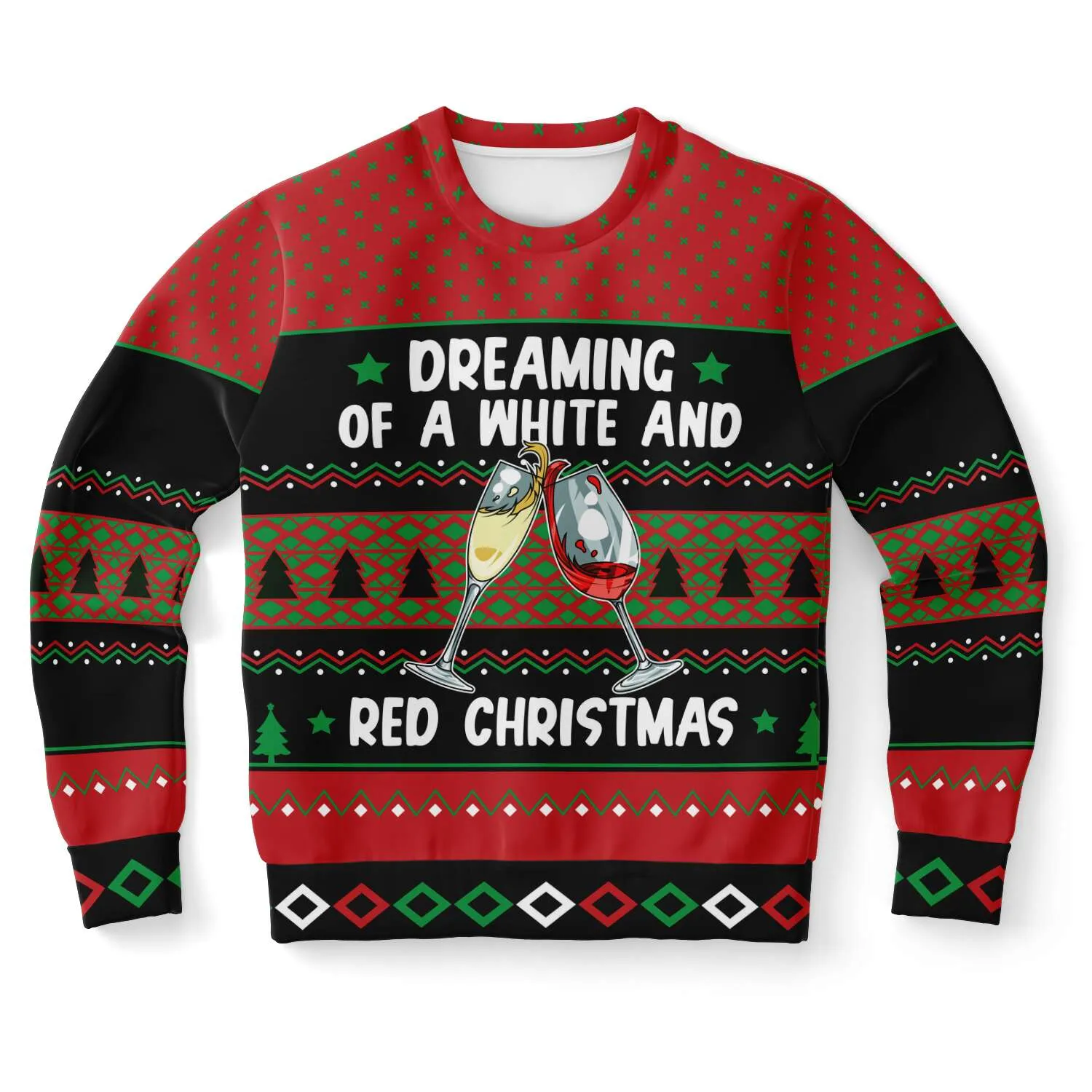 White and Red Christmas - Athletic Sweatshirt