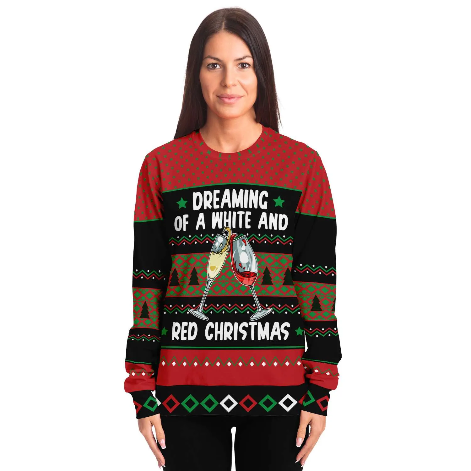 White and Red Christmas - Athletic Sweatshirt