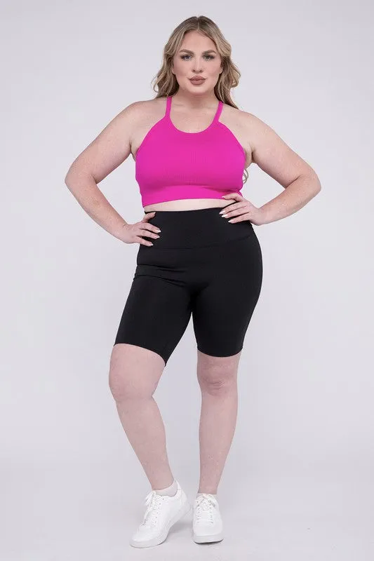 ZENANA Plus Athletic High Rise Biker Shorts