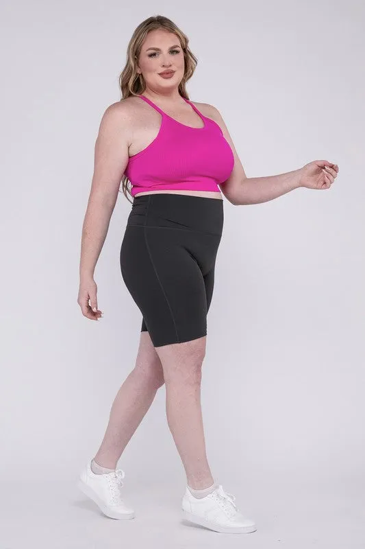 ZENANA Plus Athletic High Rise Biker Shorts