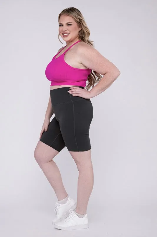 ZENANA Plus Athletic High Rise Biker Shorts