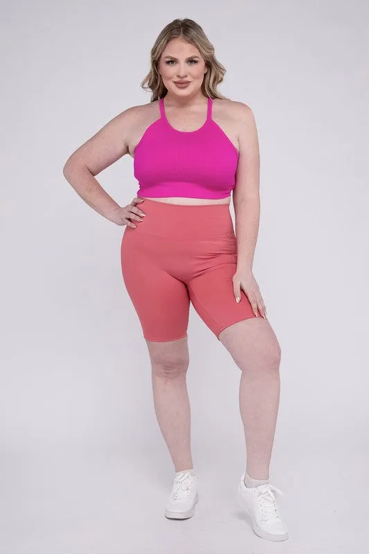 ZENANA Plus Athletic High Rise Biker Shorts