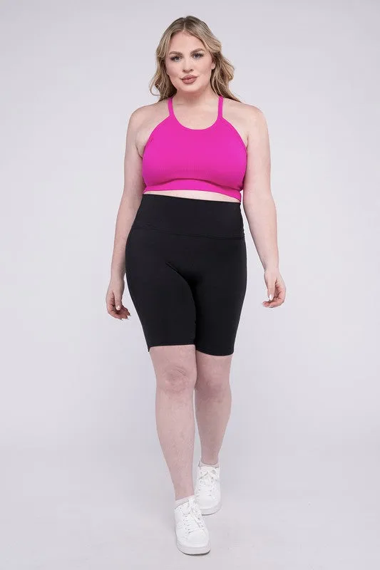 ZENANA Plus Athletic High Rise Biker Shorts